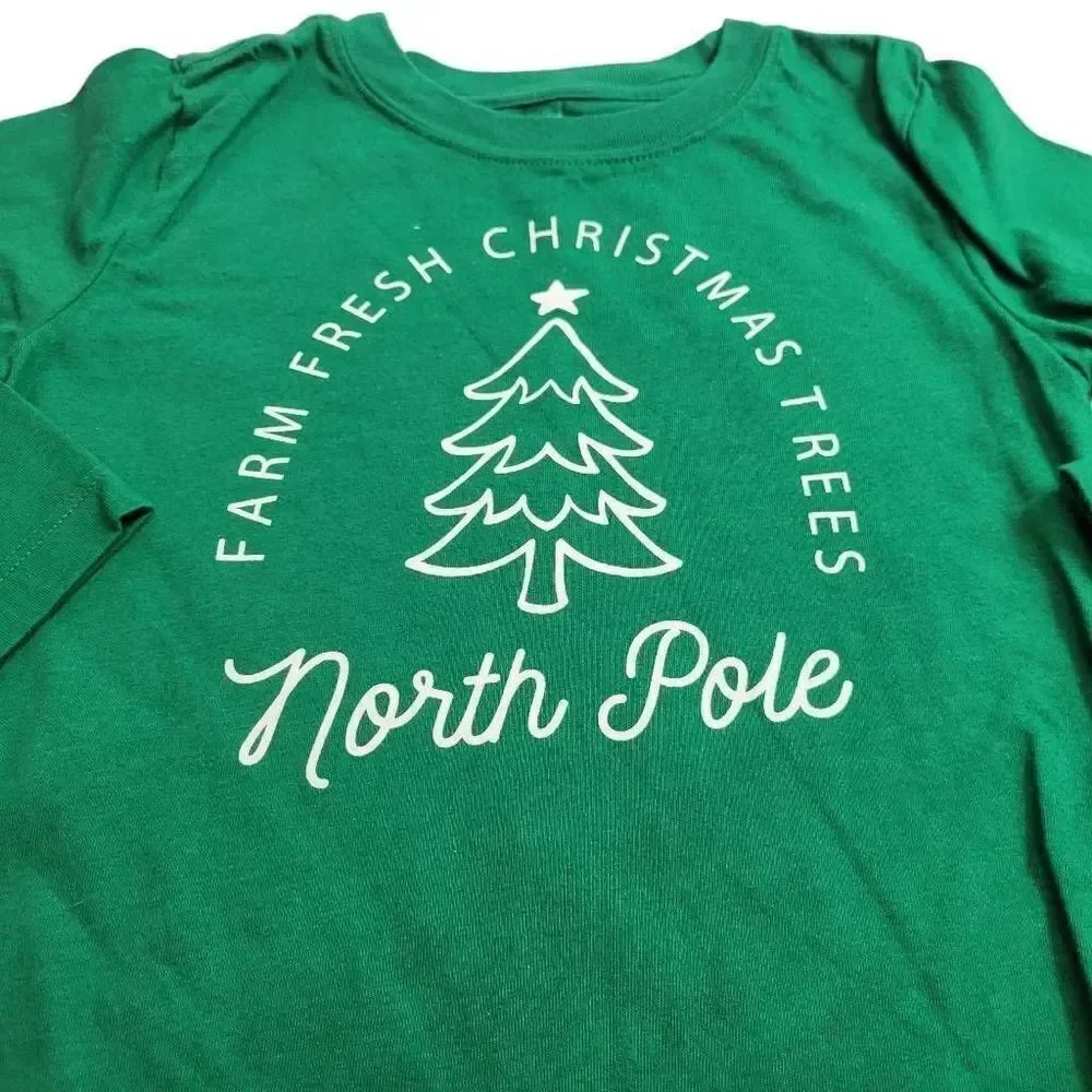 Holiday Time Christmas trees north pole shirt 5T